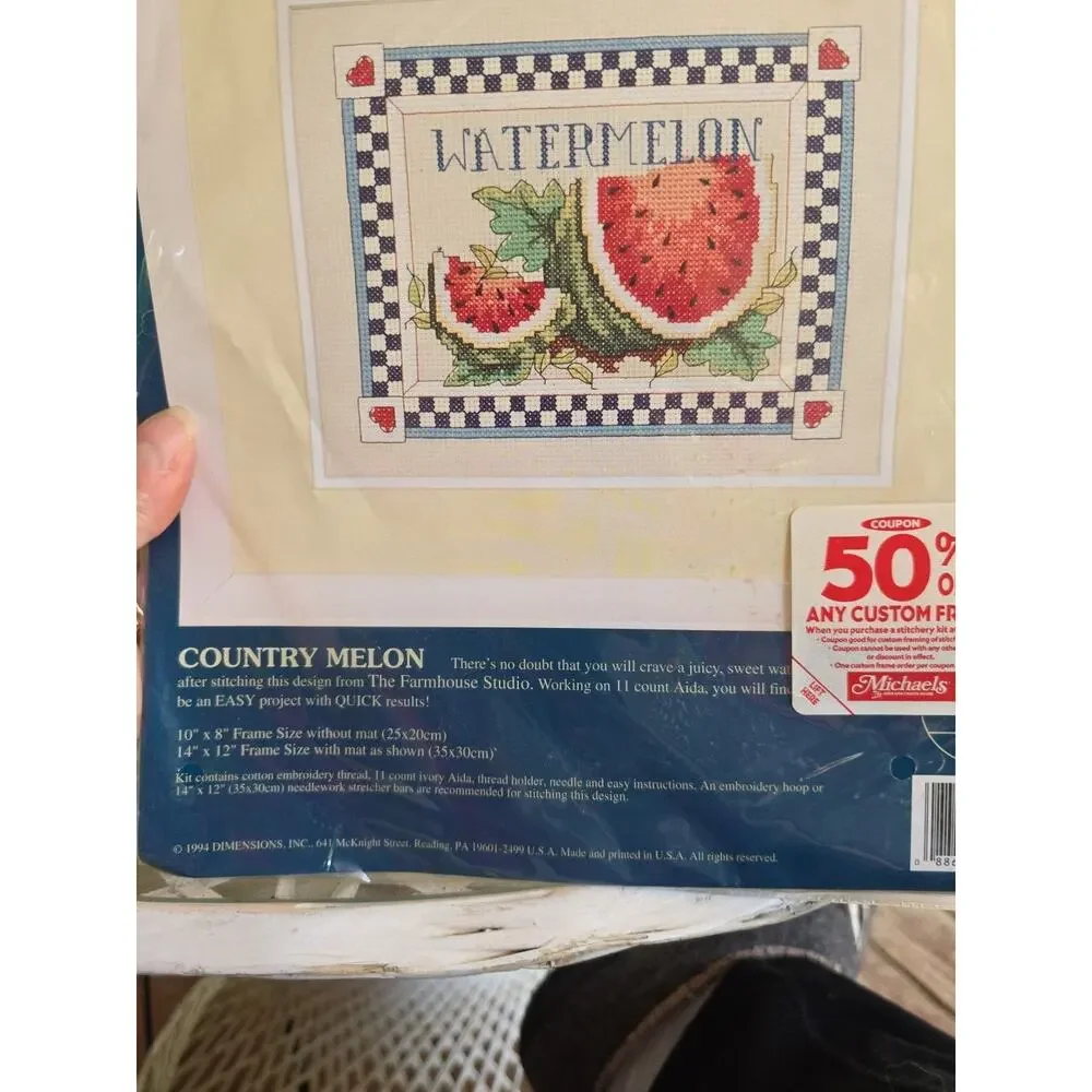 Dimensions Sunset 1994 Cross Stitch Kit 13592 Country Melon Size 10”x8”